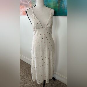 Dress Forum Valentine Heart Midi Dress Stretch Back adjustable Straps M